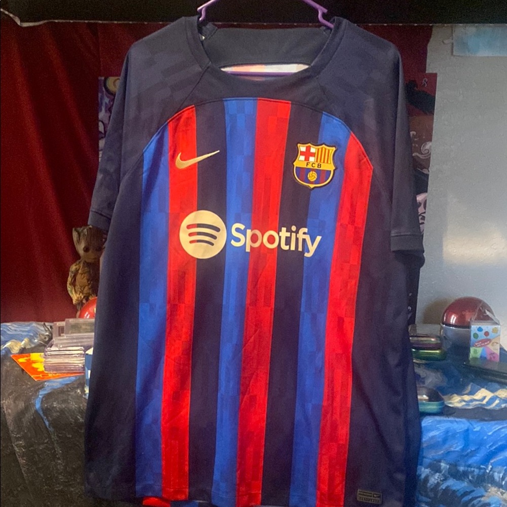 Nike FC Barcelona Striped Shirt - Red and Blue